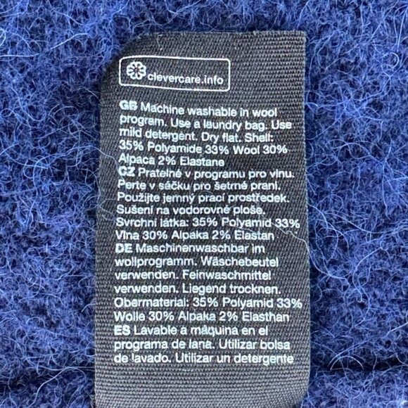 & Other Stories Relaxed Blue Alpaca Wool Blend Diamante Button Long Cardigan XS - Picture 8 of 14